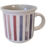 White and gray stoneware mug