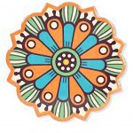 Set of 2 Mandala coasters - Orange