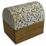 Mini Floral box in white wood and gold