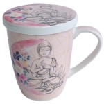 Porcelain teapot with Buddha infuser