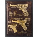 Wood and Glass Pistol Frame 80 cm