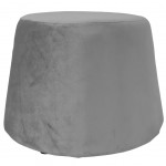 Pouf covered with Light Grey velvet 31.5 x 34 x 46.5 cm