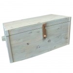 Green stained pine wood chest