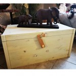 White stained pine wood chest