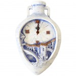 Plaster clock Handmade - Provence - Blue amphora