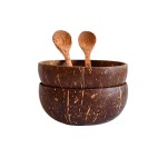 Gift box 2 bowls and 2 nature spoons in coconut