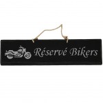 Decorative wooden plate Réservé Bikers - BLACK