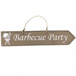 Decorative wooden plate Barbecue Party - LIGHT BROWN