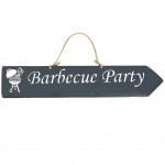 Decorative wooden plate Barbecue Party - ANTHRACITE