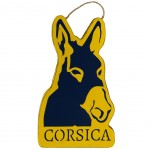 Decorative wooden plate Donkey Corsica - Yellow anf blue