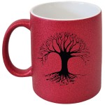 Red ceramic Tree of Life mug by Cbkreation