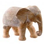 Great patina white elephant statuette