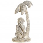 Monkey and Palm Tree Statuette