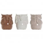 Set of 3 Vase Owls in Porcelain 12 cm