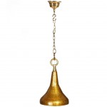 Golden metal bell chandelier 35 cm