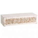ethnic Wooden Shelf Cabinet White Patina