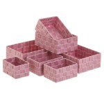 Set of 7 decorative baskets - Pink