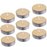 Box of 9 gold sequined tealight candles
