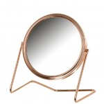 Double round metal mirror to put on - Copper look
