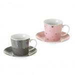 Small Hearts 4 cups and saucer set