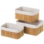 Set of 3 bamboo storage boxes