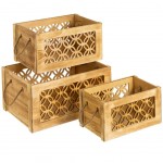 Set of 3 wooden storage boxes