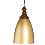 Golden aluminum and wood chandelier