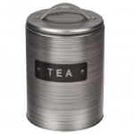 Metal cylindrical tea box