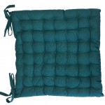 Chair cushion in teal blue cotton