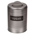 Metal cylindrical Sugar box