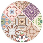 Ceramic and Cork trivet 20 cm - Cement tiles