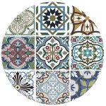 Ceramic and Cork trivet 20 cm - Cement tiles