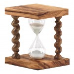 Hourglass decoration in olive wood