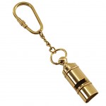 Gold brass whistle key ring