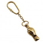 Gold brass whistle key ring