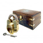 Ornamental brass padlock 14 cm