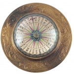 Ornamental compass in golden brass