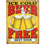 Ice Cold Beer Free metal plate Deco
