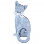 Cat statuette in gray resin 23 cm