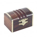 Wooden box with brass borders