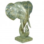 Decoration wooden elephant head - 54 cm