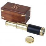 Decorative brass telescope delivered with its box