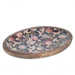 Exotic wood tray with Floral pattern