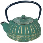 Green Japanese Cast Iron Teapot 0.8 Liter