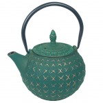 Dark green Japanese Cast Iron Teapot 0.85 Liter