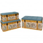 Set of 3 Pouf Mappemonde trunks