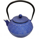 Blue Japanese Cast Iron Teapot 1 Liter