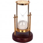 Golden brass and glass decorative hourglass