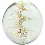 Glass Paperweight Gold Glitter 9 cm