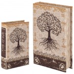 Lot of 2 wooden storage boxes Tree of Life
